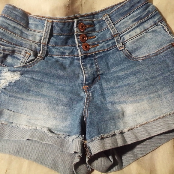 Vanilla Star Denim High Rise Shortie Size 3 - Picture 1 of 5